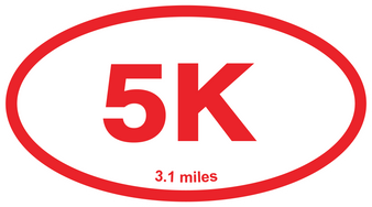 5K Marathon - 3 Pack Stickers (3.5" x 5")