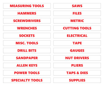 Red Inverted Tool Box Organizational Magnet Basic Set By DCM Solutions