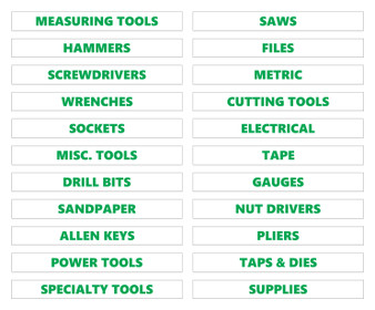 Green Inverted Tool Box Label Organizational Magnets By DCM Solutions