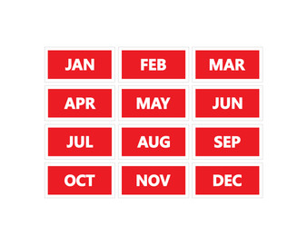 Red Calendar Month Magnets For Whiteboards By DCM Solutions
