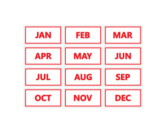 Red Inverted Calendar Month Magnets For Whiteboards By DCM Solutions