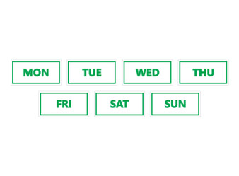 Green Inverted Days of The Week Calendar Magnets For Whiteboard By DCM Solutions