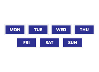 Blue Days of The Week Calendar Magnets For Whiteboard By DCM Solutions