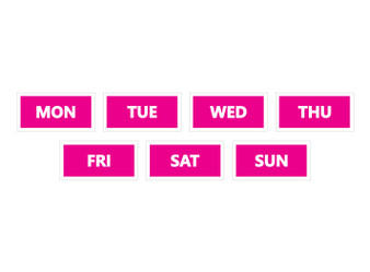 Pink Days of The Week Calendar Magnets For Whiteboard By DCM Solutions