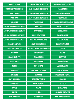 Green  Ultimate Toolbox Magnetic Labels by DCM Solutions