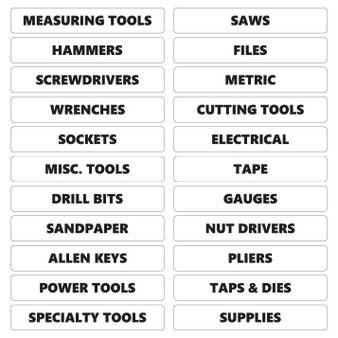 Black Inverted Rounded Tool Box Magnetic Labels by DCM  Solutions