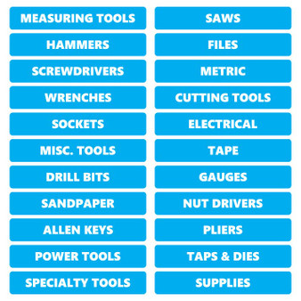 Cyan Rounded Tool Box Magnetic Labels by DCM  Solutions