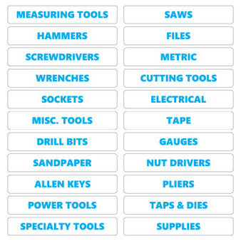 Cyan Inverted Rounded Tool Box Magnetic Labels by DCM  Solutions