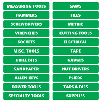 Green Rounded Tool Box Magnetic Labels by DCM  Solutions