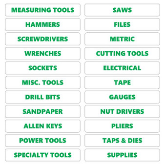 Green Inverted Rounded Tool Box Magnetic Labels by DCM  Solutions