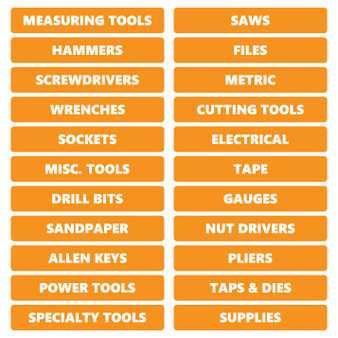 Orange Rounded Tool Box Magnetic Labels by DCM  Solutions