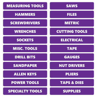 Purple Rounded Tool Box Magnetic Labels by DCM  Solutions