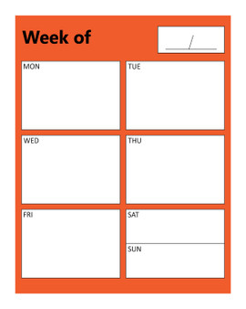 Burnt Orange With Black Text Weekly Business Organizer Dry Erase Magnet by DCM Solutions