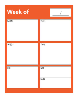 Burnt Orange With White Text Weekly Business Organizer Dry Erase Magnet by DCM Solutions