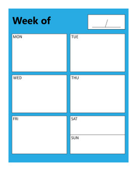 Cyan With Black Text Weekly Business Organizer Dry Erase Magnet by DCM Solutions Cyan With Black Text Weekly Business Organizer Dry Erase Magnet by DCM Solutions