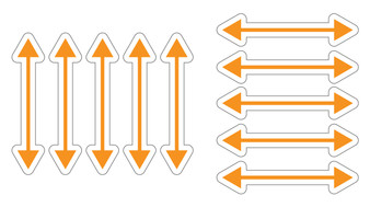 Orange Magnetic Whiteboard Single Directional Arrow By DCM Solutions