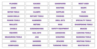 Purple Inverted Toolbox Organizational Magnetic Labels Woodworking Set by DCM Solutions