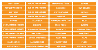 Orange Toolbox Organizational Magnetic Rounded Labels Advanced Set