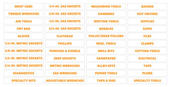 Orange Inverted Toolbox Organizational Magnetic Rounded Labels Advanced Set