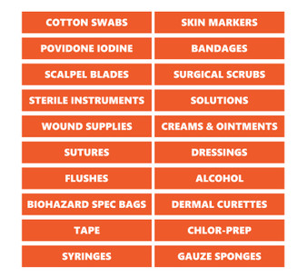 Burnt Orange Medical Supplies Magnetic Labels by DCM Solutions