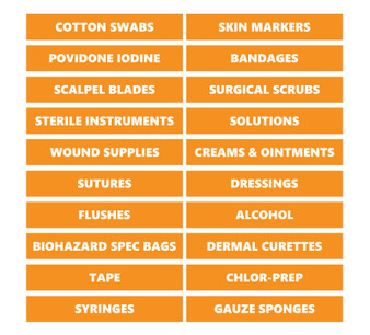 Orange Medical Supplies Magnetic Labels by DCM Solutions