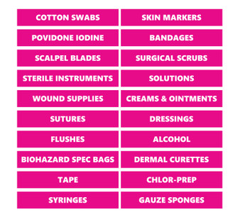 Pink Medical Supplies Magnetic Labels by DCM Solutions