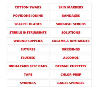 Red Inverted Medical Supplies Magnetic Labels by DCM Solutions