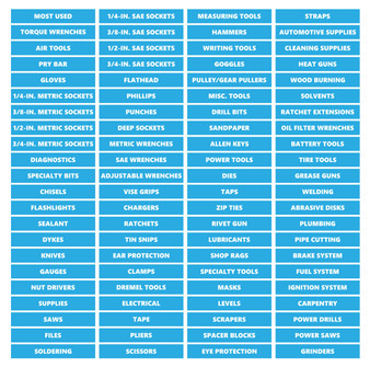 Cyan Toolbox Organizational Magnetic Labels Premium Set by DCM Solutions