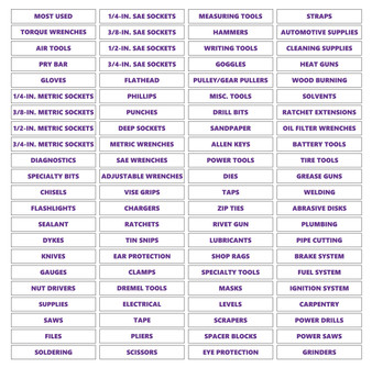 Purple Inverted Toolbox Organizational Magnetic Labels Premium Set by DCM Solutions