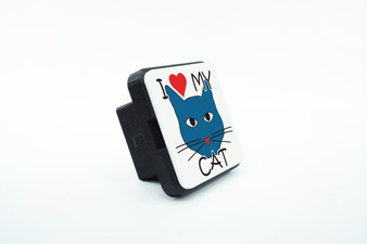 I Love My Blue Cat Trailer Hitch Cover Bundle