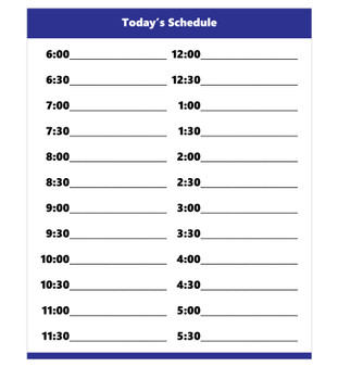 Blue Dry Erase Hourly Schedule Magnet (Standard Clock) By DCM Solutions Blue Dry Erase Hourly Schedule Magnet (Standard Clock) By DCM Solutions