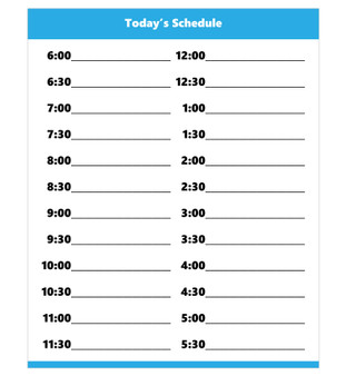 Cyan Dry Erase Hourly Schedule Magnet (Standard Clock) By DCM Solutions