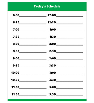 Green Dry Erase Hourly Schedule Magnet (Standard Clock) By DCM Solutions Green Dry Erase Hourly Schedule Magnet (Standard Clock) By DCM Solutions