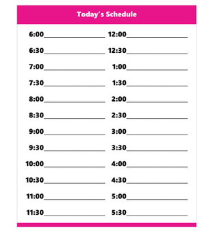 Pink Dry Erase Hourly Schedule Magnet (Standard Clock) By DCM Solutions Pink Dry Erase Hourly Schedule Magnet (Standard Clock) By DCM Solutions