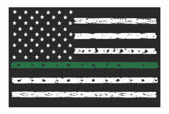 Thin Green Line Flag Bumper Magnet By DCM Solutions