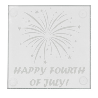 4th of July Firework Etched Glass Coaster By DCM Solutions