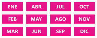 Pink Spanish Calendar Month Magnets by DCM Solutions