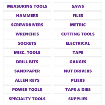 Purple Inverted Tool Box Organizational Stickers Basic Set by DCM Solutions