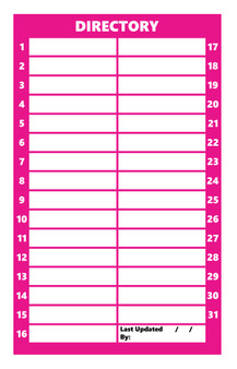 Pink Dry Erase Directory Magnet by DCM Solutions (7" W x 11.5" H)