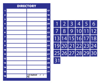Blue Dry Erase Magnetic Directory and Number Label Magnets Bundle by DCM Solutions Blue Dry Erase Magnetic Directory and Number Label Magnets Bundle by DCM Solutions