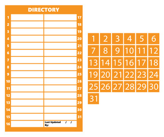 Orange Dry Erase Magnetic Directory and Number Label Magnets Bundle by DCM Solutions Orange Dry Erase Magnetic Directory and Number Label Magnets Bundle by DCM Solutions