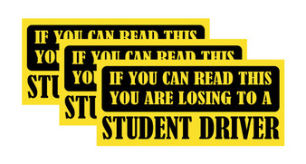 Yellow Competitive Student Driver Bumper Sticker 3 Pack by DCM Solutions