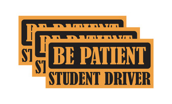 Orange Be Patient Student Driver Bumper Sticker 3 Pack by DCM Solutions