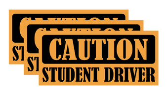 Orange Caution Student Driver Bumper Sticker 3 Pack by DCM Solutions