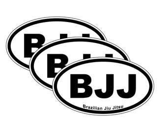 White BJJ Bumper Sticker 3 Pack by DCM Solutions