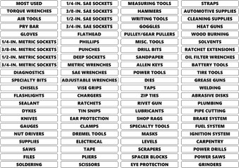 Black Inverted Toolbox Organizational Magnetic Rounded Labels Premium Set by DCM Solutions