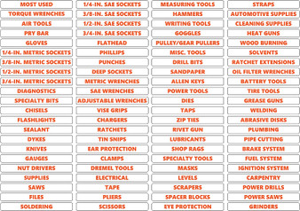 Burnt Orange Inverted Toolbox Organizational Magnetic Rounded Labels Premium Set by DCM Solutions