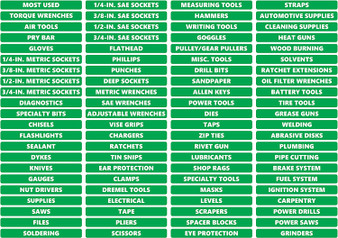Green Toolbox Organizational Magnetic Rounded Labels Premium Set by DCM Solutions
