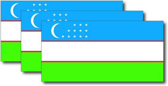 Uzbekistan Flag Sticker (3 Pack)