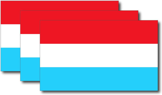 Luxembourg Flag Sticker (3 Pack)